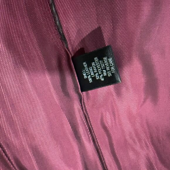 Women's Size S Black Leather Jacket Zip / Tie Front Coat Small Croft & Barrow - Picture 6 of 7